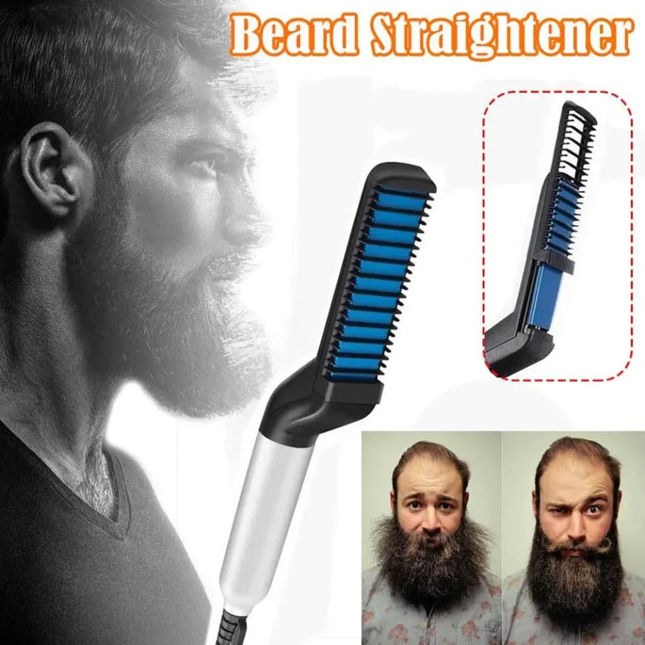 Beard & Hair Styling Comb – Electric Straightening Brush for Men’s Grooming