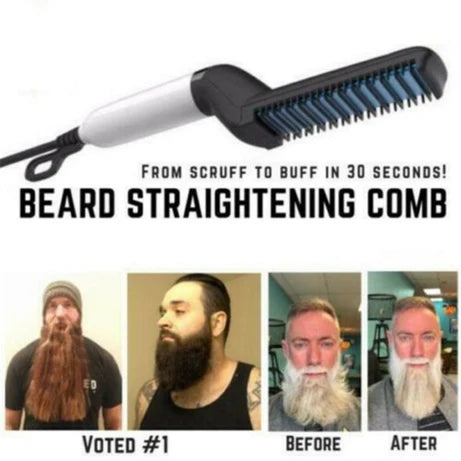 Beard & Hair Styling Comb – Electric Straightening Brush for Men’s Grooming