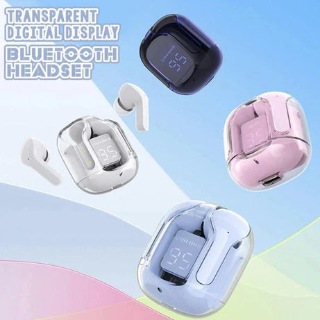 Premium Air 31 Transparent Crystal Bluetooth Wireless Earbuds – Clear, Loud & Distortion-Free Sound Headset