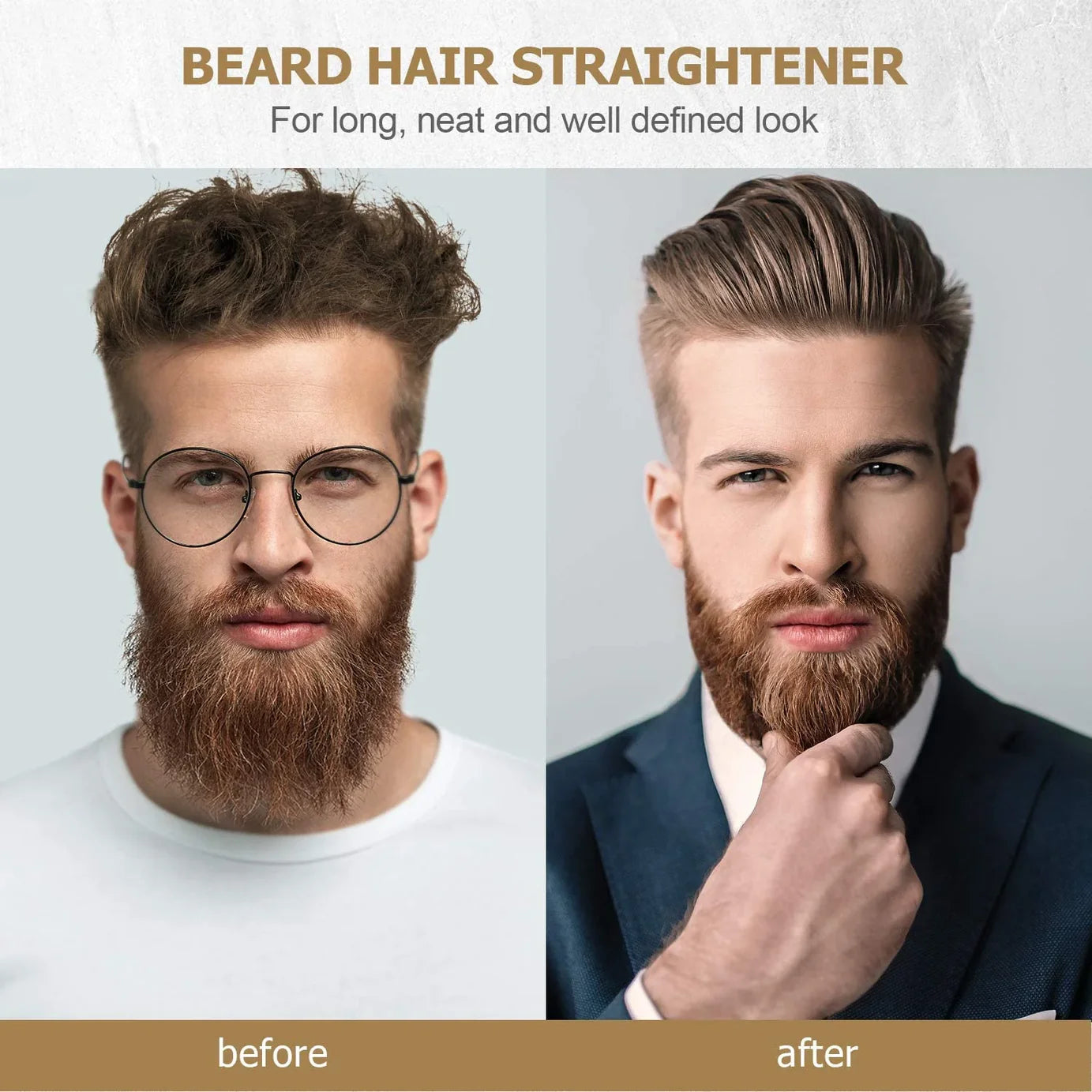 Beard & Hair Styling Comb – Electric Straightening Brush for Men’s Grooming