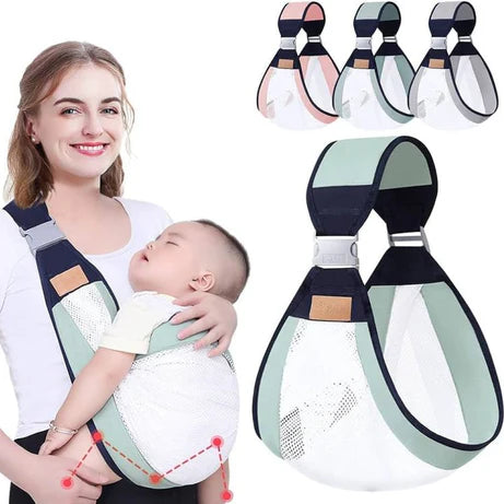 Adjustable Newborn Baby Carrier Sling Wrap – Breathable Shoulder Backpack for Baby Holding & Feeding