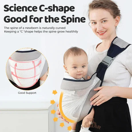 Adjustable Newborn Baby Carrier Sling Wrap – Breathable Shoulder Backpack for Baby Holding & Feeding