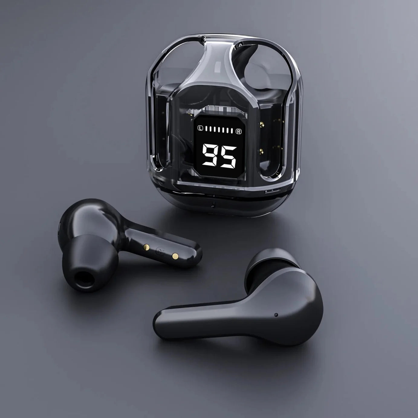 Premium Air 31 Transparent Crystal Bluetooth Wireless Earbuds – Clear, Loud & Distortion-Free Sound Headset