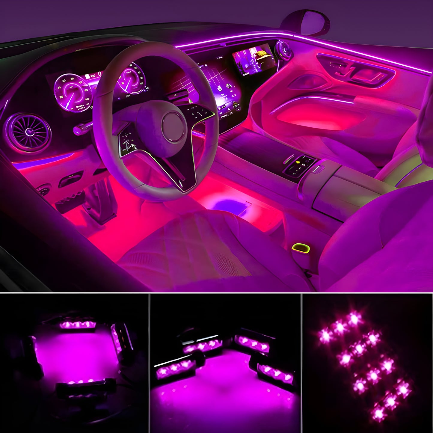 Car USB RGB Neon Optic Strip Ambient Light (IMPORTED)