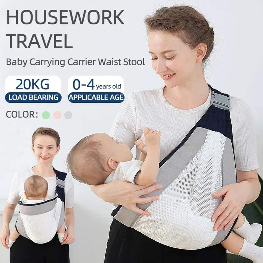 Adjustable Newborn Baby Carrier Sling Wrap – Breathable Shoulder Backpack for Baby Holding & Feeding