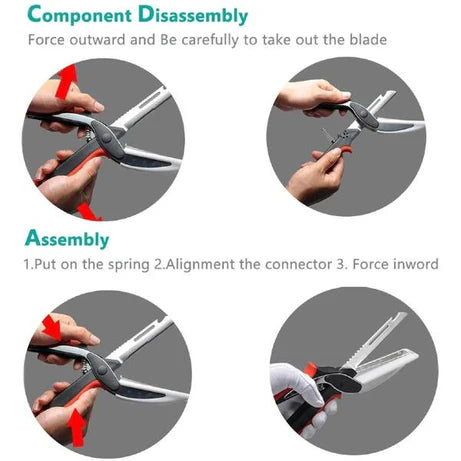 11.11 Mega Deal – 2-in-1 Stainless Steel Clever Cutter Knife & Chopping Scissors for Kitchen (Rs 499 Only)